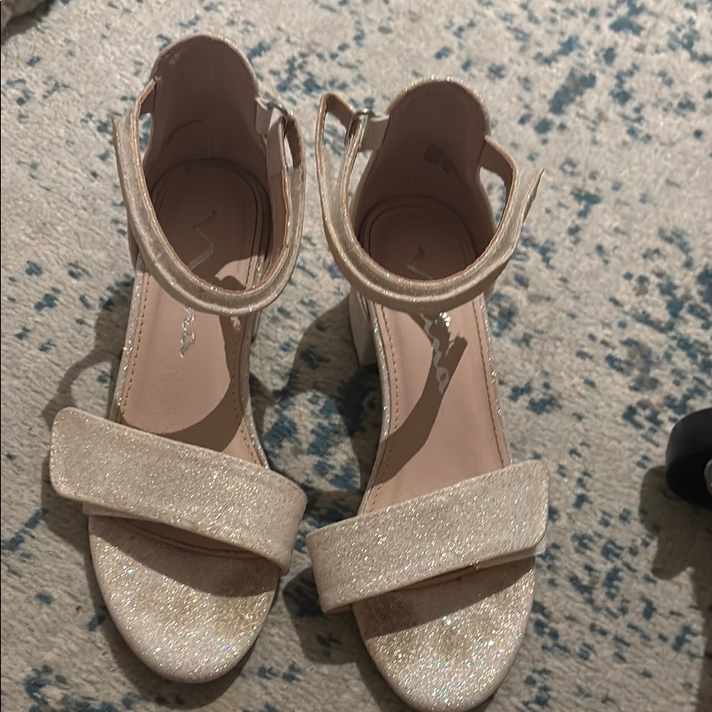 Nina Glittery Cream Dress Shoes for Kids